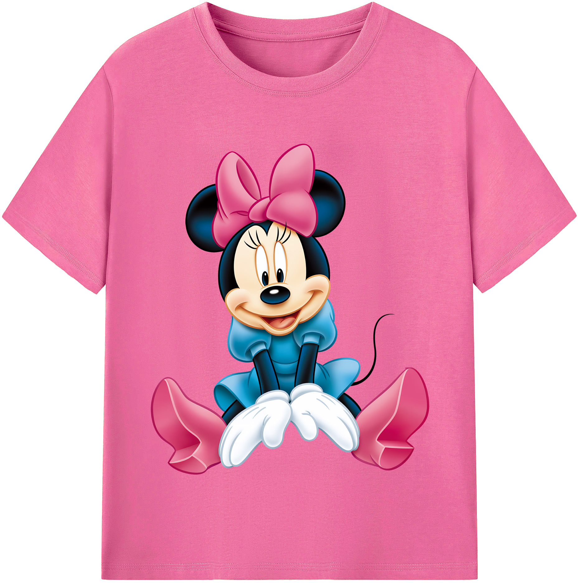 （画像用） ミッキーマウス Mickey Mouse レディースカジュアルプリントTシャツ（綿100％）